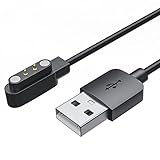 TiMOVO USB Ladekabel, 1 Stück Smartwatch Ladegerät Kompatibel mit YAMAY SW022 AGPTEK LW11 Ticwatch GTX/CXB01/Imlab kw66 Magnetisch Ladekabel 100cm Ersatz Ladegerät Kabel für Smart Watch, Schwarz