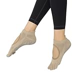 WANGENPING Yoga Zehensocken Rutschfeste, Zehenlos Pilates Socken Rutschfest Füßlinge, All Inclusive Zehe Pilates Socken, Atmende Klebepunkt Rutschfeste Sockens, für Fitness, Ballett, Kickboxing, Yoga