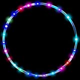 Led Hulas Hoop Reifen für Erwachsene 10 Farben Strobing Ändern Fitness Tanzen Übung Gewichtsreduktion Glühen Aufhellen Multiple Light 90 cm Reifen(2AA Batterien sind erforderlich)