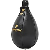 Meister SpeedKills Speedbag aus Leder mit Leichter Latexblase, klein, 19,1 x 12,7 cm, Schwarz