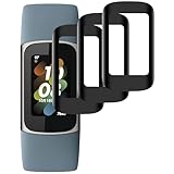 Beukei 3 Stück Panzer Schutz Glas für Fitbit Charge 5, Panzerfolie glas, HD Klare Glas Schutzglas,[9H Härte][Anti-Kratzen] Schutzfolie