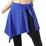 MZPOZB HüFtbedeckender Yoga-Rock Frauen Sport Yoga Hüfte-Verstecken Rock Fitness Dance Schal Laufen Taille Kurzen Rock(Blue)