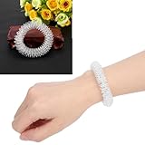 Silbernes Handgelenk Massage Ring Schmerzlinderung Akupressur Handgelenk Massage Armband, Armbänder Massagegeräte Set Stachelige Sensorische Fingerringe für Hand Handgelenk Massage Schmerzlinderung