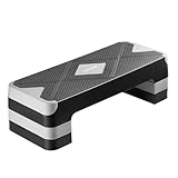 VEVOR Aerobic Steppbrett höhenverstellbares Trainingsbrett (10,16-20,32 cm) Stepper Fitness mit 250 kg Tragfähigkeit rutschfeste Oberflächenbank für Heim-Fitnessstudio Cardio-Krafttraining Grau