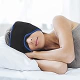 mysleepmask Schlafmaske inklusive 2 Ohrstöpseln und 2 Gelpads Bequeme Bio-Baumwolle für absolute Ruhe und Dunkelheit Entwickelt in Deutschland Kopfumfang circa 59-63 cm, L-XL