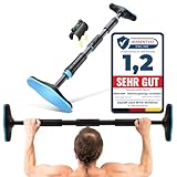 NEOLYMP Klimmzugstange Türrahmen ohne Schrauben mit Pull up Bar E-Book - Klimmzugstange verstellbar 70-100 cm mit Gewindesperre für sicheren Halt bis zu 200kg (Blau)