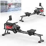 Neezee Rudergerät Wasser, Rudergerät für zuhause mit Professioneller LCD Monitor und Tablet Halterung, Wasserrudergerät mit Kinomap APP immersives Rudererlebnis, Max 160kg Belastbar