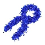GIUSOBG Federboa 200 cm Feder-Boa, 20er Damen Federgirlande Federrock, Federboa für Tanzen, Hochzeit, Basteln, Party, Bastelarbeiten (Blue)