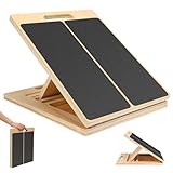 Schrägbrett aus Holz mit Tragbarem Griff, Balance Board für Erwachsene, Einstellbare Wadenstrecker-Plattform mit Rutschfester Oberfläche, Gleichgewichtstrainer Fitnessgerät für Studio Outdoor Zuhause