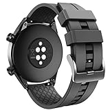 ANBEST Armbänder Kompatibel mit Huawei Watch GT/GT 3 46mm/GT 2 46mm Armband, 22mm Silikon Ersatzarmband für Huawei Watch 3/3 Pro/GT 2 Pro/GT 46mm/GT Active/Sport Uhrenarmband, Schwarz
