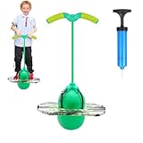 Pogo Stick für Kinder, Hüpfball mit Griff, Hüpfstange Erwachsene, 100 kg Tragfähigkeit, Gartenspielzeug Kinder, Outdoor Bouncing Ball, Bewegungsspiele für Gleichgewichtstraining, Sport (Grün)