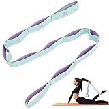 AiQInu Yoga Stretch Gurt, Resistance Bands Mit 11 Schleifen, Hochelastischer Fitnessbänder, Hochelastischer Elastische Widerstandsbänder für Pilates Fitness Stretching Training