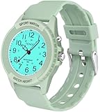 TENOCK Damen Sportliche Armbanduhr,Armbanduhr Analog,Herren Analoge Quarz Uhr,50M Wasserdicht Uhr Armbanduhr mit Nachtlicht für Modischer Casual-Matching oder Sportliche Aktivität (Grün)