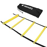 Navaris Koordinationsleiter 6m Workout Agility Leiter - Basketball Fussball Speed Ladder - Trainingsleiter Geschwindigkeit Training - mit Tasche