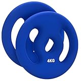 SPORTNOW 2er-Set Hantelgewichte, 2 x 4 kg Gewichte, Hantelscheiben-Set, Gewichtsscheiben für 2,5 cm Hantelstange, Ø 30 mm Bohrung, Blau