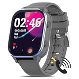 PTHTECHUS Uhr Kinder 4G, Armbanduhr Kinder mit Videoanruf, WiFi/GPS Tracker/Bluetooth Musik Schulmodus SOS Wecker, 900 MAh Lange Standby-Zeit, Kinder Smart Uhr für ab 5 Jahren, Helles schwarz