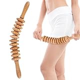 Zhufas Faszienrolle, Faszienstab, Buchenholz Faszienrolle Holz, Massage Roller für Muskelentspannung,Faszienstab Holz, Körperformung Massage(12 Runden)