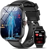 YYKY Smartwatch EKG Gesundheitsuhr Damen Herren mit blυtdrυckmessυng 2.01' Smart Watch/ΒΙυtｚυcker/HRV/Harnsäure/Telefonfunktion/24H Herzfrequenz/SpO2/ΒΙυtdrυck Uhr Schlafmonitor Fitnessuhr