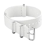 Archer Watch Straps - Klassische NATO-Nylon-Armbänder - Uhrenarmband (Weiß, 18mm)