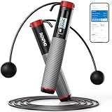 RENPHO Springseil mit Zähler, intelligentes gewichtetes Springseil für Training Fitnessübungen, verstellbares Sprungseil für Anfänger und Profis, Jump Rope mit APP-Datenanalyse, Kalorienverbrennung