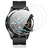 Vauki 4 Stück Schutzfolie für Huawei Watch GT 2 46mm/GT 3 46mm Displayschutz,9H Härte Schutzglas Displayschutzfolie Kratzfest HD Transparent Anti-Fingerprint Blasenfrei Full Screen