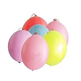 Toyvian Neon Punch Ballons mit Gummibandgriff für Kinder 50 Stück (zufällige Farbe)