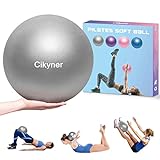 Cikyner Soft Pilates Ball, 23-25cm Kleiner Gymnastikball mit aufblasbarem Strohhalm, für Pilates, Yoga, Ganzkörpertraining, Verbesserung des Gleichgewichts zu Hause im Fitnessstudio und im Büro