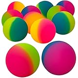 Bedwina Jumbo Super Hüpfbälle (12er Pack) - Große 6 cm Bälle in bunten Farben für Kinder als Mitgebsel, Partygeschenke & Preise für Jahrmärkte