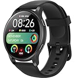 Parsonver Smartwatch Damen Herren mit 5ATM Wasserdicht, Schwimmuhr mit Telefonfunktion, 44 mm Fitnessuhr mit 100+ Sportmodi, Herzfrequenz, Schlaftracking, Smart Watch für Android & iPhone, Schwarz
