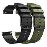 ANBEST Silikon Armband für Polar Vantage M Armband, Sport Ersatzarmband für Polar Vantage M2/Polar Grit X Damen & Herren, Schwarz+Armeegrün