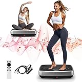 MOSUNY Vibrationsplatte, 2025 Verbesserte Vibrationsplatte mit Doppelmotoren für Abnehmen, Ganzkörpertraining, Muskelaufbau - Massagegerät, 450 LBS Kapazität Vibrationsplatte für Home Workout