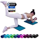 REFIT FITNESS 2er Set Yoga & Fitness Pad Comfort-Mini 25 x 61 x 1.5 cm PainProtect SmartCell NBR Yogamatte Klein Rutschfest Sportmatte Gymnastikmatte Matte Sport Gymnastik Knie Petrolblau Blau