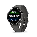 Garmin Venu 3 – GPS-Fitness-Smartwatch mit Bluetooth Telefonie und Sprachassistenz, Ultrascharfes 1, Zoll/, Zoll AMOLED-Touchdisplay, Fitnessfunktionen, Music, Pay Rollstuhlmodus, Slate/pebble Grau