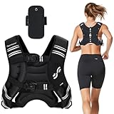 Sportneer Gewichtsweste mit reflektierenden Streifen für Gewichtheben, Laufen und Fitness 3,6 kg/ 5,4kg/ 6,8 kg/ 9kg/ 11kg, Brustgröße Verstellbar, Praktische Tasche, Gefüllte Gewichtsweste