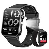 Smartwatch Damen Herren, 1,91'HD Touch Fitnessuhr mit Bluetooth-Anrufe & Taschenlampe,100+Sportmodi Fitness Tracker mit Puls-SpO2-Schlaf-monitor,IP68 Wasserdicht 2 Armbändern Sportuhr für Android iOS
