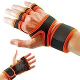 Btgghytr Trainingshandschuh Fitnessstudio Trainingshandschuh Hebegriffe Klimmzuggriffe Schweißfestes Hebepolster 4-Finger Schlaufe
