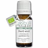 ResQ adult Bachblüten BIO Streukügelchen · globuli unique · bei Angst, Stress, Überforderung, Panik, zur Beruhigung · 10 g ca. 1100 St. · DE-ÖKO-007