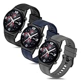 Xisair 3 Armbänder Kompatibel mit Honor Watch GS 4/GS3/GS 3i/GS Pro Sportarmband Silikon Armband Komfortables Atmungsaktives Ersatzarmband für Männer Frauen