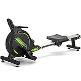 Riksion Rudergerät für Zuhause, Magnetisches Rudergerät mit LCD-Display, Heimrudergerät für Cardio-Training mit 16 Widerstandsstufen, 160 kg Belastbarkeit, Vertikal Verstaubar