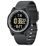 Affute Uhren Herren & Damen Minimalistisch Sport 5ATM Schwimmen Digital wasserdichte Armbanduhr, Ultra-Dünne Weitwinkel-Display Gummi-Armband Armbanduhr für Jungen Mädchen