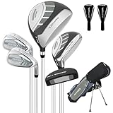 XDriveMax 6 Teilige Komplettes Golfschläger Set, Golf Set Inklusive Stand Bag, 1# Drive, 5# Hybrid, 6/7#, 9/P# Eisen und Putter Rechtshänder