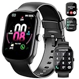 Smartwatch Herren Damen, 1,95' HD Gebogener Bildschirm Smart Watch, mit Bluetooth Anrufe, Pulsmesser/Schlafmonitor, 112+ Sportmodi Fitnessuhr, IP68 Wasserdicht Schrittzähler Sportuhr für Android iOS