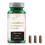 Natural ONE Lotusblatt‑Kapseln – Unterstützen bei Hitzewallungen, Figur & Schlaf in den Wechseljahren | 120 vegane Kapseln à 600 mg Lotusblatt‑Extrakt | Ohne Hormone, Melatonin | Laborgeprüft in DE