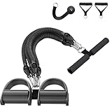 FUNFLEX Widerstandsband Set 45kg Sit-Up Trainingsgerät mit Gummigriffen, Fußpedal und Türanker - Fitness Expander für Zuhause, Home Gym, Muskeltraining, Krafttraining, Resistance Band System