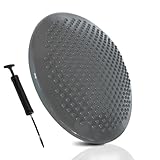 Ballsitzkissen Noppen 37 cm Grau + passende Pumpex | Fitness, Yoga, Reha, Rückentraining Balance-Kissen, Luftkissen, Balance Pad, Noppenkissen core