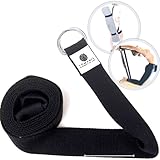 YOMANIS® Yoga Gurt 2in1 - Trage- und Trainingsgurt -100% Baumwolle - intensivere Dehnung - für Anfänger und Fortgeschrittene - Yoga Gurt mit D-Ring aus Metall [220 x 3,8 cm]