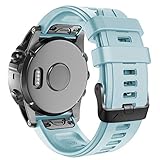 ANBEST Armband für Garmin Fenix 5S/6S/6S Pro/5S Plus/7S/7S Pro Armband, Quick Fit 20mm Silikon Ersatzarmband Passend für Epix Pro 42mm, Descent MK2S/MK3 43mm Armband(Meeresschaum blau)