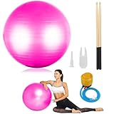 Cardio-Trommel-Ausrüstungs-Set, 66 cm, Fitness-Stabilitätsball mit Pumpe und 90 g Schlagzeugstäbchen, ideal für Aerobic, Pilates, Yoga und Schwangerschaftstraining