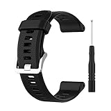 Armband Kompatibel mit Garmin Forerunner 745,Watchband Ersatzband Watch Armband Verstellbares Weiches Silikonband Strap,Uhrenarmband Armbänder Wrist Strap für Garmin Forerunner 745 Watch (schwarz)