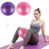 Famini Gymnastikball, 2 Stück 25cm Gymnastikball Klein Pilates Ball, Fitness Ball mit aufblasbarem Strohhalm Gym Ball Übung Ball für Pilates Heim Büro Sitzball Reha Zu Hause